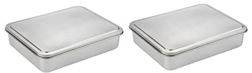 OQHAIR 1 Set tortiera in Acciaio Inox tortiera con Coperchio teglia per Pane con Coperchio Scatola per tiramisù con Coperchio tortiera con Coperchio scatole per Torta tiramisù teglia scat