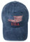 Kangqifen Herren Damen USA Flagge Stickerei Denim Baumwolle Baseball Caps Kappe Mütze(Marineblau)