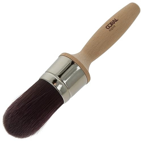 Coral 33733 Aspire 40MM Chunky Monkey Round Paint Brush Professional Firm Convex Profile for Fast Accurate Cutting-in Ultra-Smooth Finish with Trade Emulsion Gloss Chalk Paints FSC Wood Handle