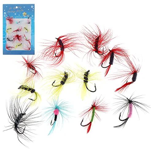 OriGlam 12 Stück Kunstköder zum Fliegenfischen, Realistischer Schmetterling, Set zum Fliegenfischen, Handgefertigt