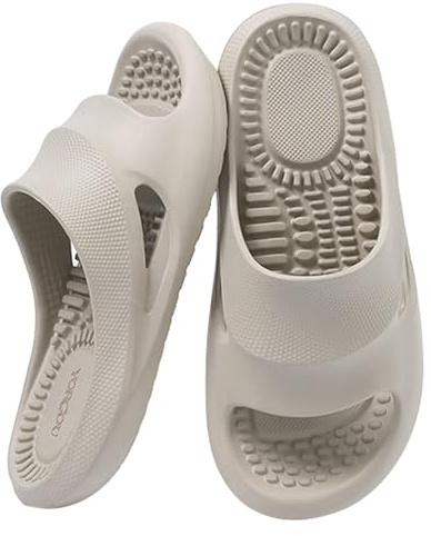 Xnlonby Massage Slippers for Men Plantar Fasciitis Sliders EVA Open Toe Soft Sliders Non-Slip Quick Dry Shower Shoes Indoor Outdoor