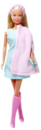 Simba 105733678 - Steffi LOVE Klänning med Cape - Steffi LOVE Bär Klänning och Cape, Inklusive Stövlar, Hårband och Clutch, 29 cm, Från 3 år