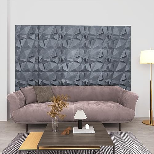 CIADAZ 3D-Wandpaneele 48 STK. 50x50 cm Diamant Grau 12 m Deckenpaneele, Wall Panel, Wandverkleidung, Wandgestaltung, Wanddeko, Dekorative Wandpaneele