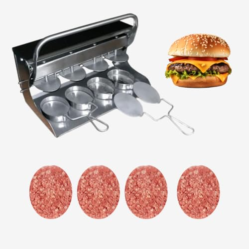 BALSAT | Hamburger professionale macellai e ristoranti - 4 Seni Ovale. Completamente in acciaio inossidabile. Include 3 confezioni di cellophane di hamburger - Totale 1380 foglie.