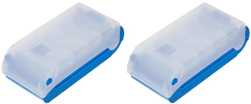 TimeTex Karteikasten für A8 Kunststoff, Blau (Packung mit 2)