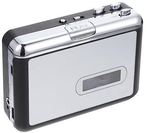 OSALADI Reproductor De Casetes USB Portátil Conversor De Audio Mp3 Compatible y USB Adecuado para Música Retro Color Metálico Sin Batería