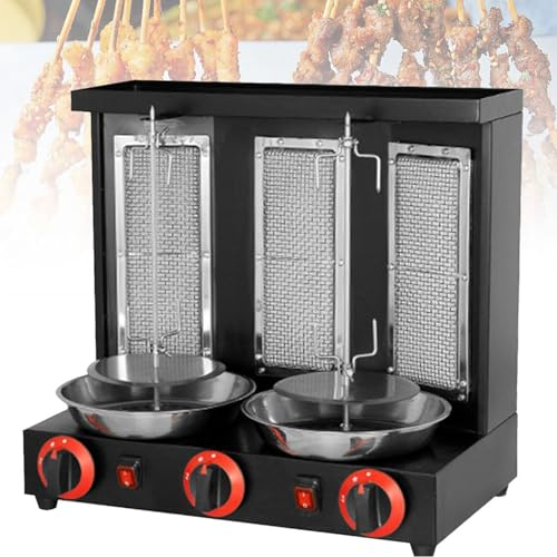 Horno Giratorio Vertical de Gas para encimera, máquina asadora, máquina de kebob, Resistente a Las Manchas y de bajo Consumo con Puerta Resistente al Calor, para asador de Pollo, c