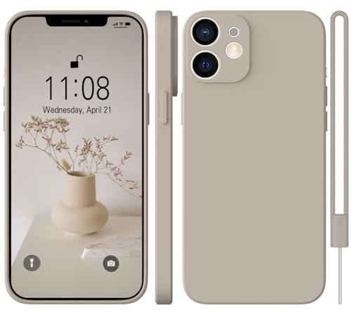 WXX für iPhone 12 Hülle Silikon Case, Handyhülle für iPhone 12 Dünn Slim mit Microfiber, Kratzfeste Rundumschutz Case Hülle für iPhone 12 6.1'' Titanium Grau