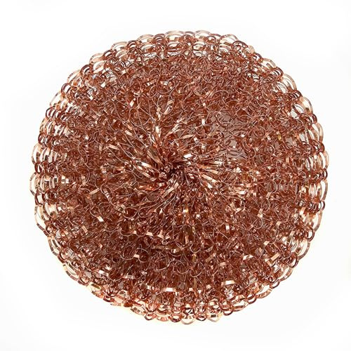 escleano Kupferschwämme, Topfreiniger, 100% Kupfer, Reinigungsschwamm Topfkratzer - für eine kratzfreie Reinigung | 3 Stück (3x20g)
