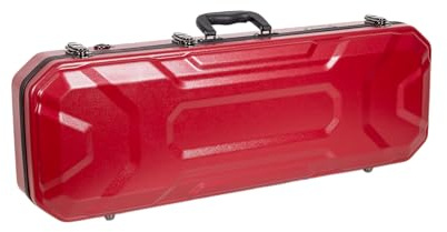 Crossrock Estuche de violín Rectangular de ABS para tamaño 4/4, Carcasa roja Resistente a los arañazos, Interior de Terciopelo borgoña, Correas de Mochila, Funda rígida Ligera para Uso Diario, Color