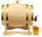 OUBUBY Barile di quercia da 5 litri per vino, whisky e grappa, 5 l, set di caraffa per whisky, con rubinetto e base in legno, piccolo barile di legno, 30 x 22,5 x 28,5 cm (5 l)