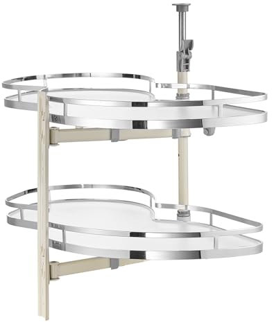 VEVOR Schwenkbarer Eckschrank ausziehbarer Organizer für breite Jalousienschränke, 2-stufiges höhenverstellbares Schwenktablett, sanft schließender Küchen-Cloud-Jalousie-Organizer, links offen