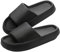 AMZHOTER Chanclas Para Hombre Mujer, Chanclas Ducha Hombre y Sandalias Piscina Mujer Zapatillas Cómodas Para el Hogar y la Ducha Chanclas de Verano Antideslizantes Negro 42 43