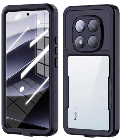 ShellBox Redmi Note 14 Pro 5G Coque IP68 Étanche Housse de téléphone avec protection d'écran intégrée, protection complète antichoc, coque 360 degrés pour Xiaomi Redmi Note 14 Pro 5G