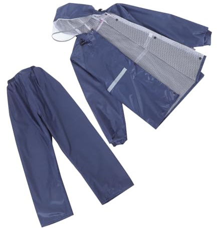 OATIPHO Giacca Antipioggia Con Cappuccio E Pantaloni Antipioggia Per Esterni Per Ciclismo E Con Finiture Riflettenti