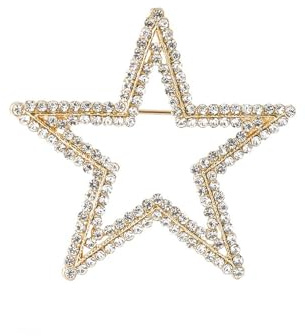 Broche Strass Brillant Étoile Accessoire Polyvalent Élégant Pour Robe Écharpe Ou Costume Bijou De Mariage Femme Homme Clip Décoratif Pour Cravate Châle Ou Boutonnière Cadeau Fête Cérémonie
