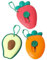 Vobumix Mini Couteaux d'art 3 Pièces Petits Couteaux Utilitaires Coupe-boîte en Forme De Fruit Ouvre-Lettre Rétractable Coupe-enveloppe en Papier Fruits Mignons pour L'école À Maison