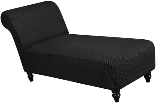 Stretch relaxliege schonbezug ohne armlehnen elastische chaiselongue schonbezüge abdeckung liegesessel bezug sofabezug rutschfest relaxsessel bezüge armlehne stuhlbezug modern Jacquard(Schwarz)