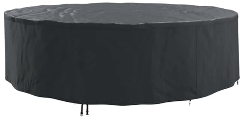 vidaXL Möbelöverdrag Svart 320 x 320 x 105 cm 420D Oxford Tyg, Trädgård och terrass, Rund, Modern, Vattentåliga material, UV-skydd, Paviljongöverdrag, Väderskydd, Utomhusarmour