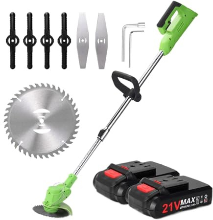 Tagliaerba Elettrico Batteria Agli Ioni Di Litio Ricaricabile Tagliaerba Senza Fili Rilascio Automatico Macchina For La Rifinitura Domestica Giardino Potatura Efficiente(2battery)