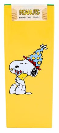 Peanuts Snoopy Birthday Cake Cookies Gift Tin Collectable Gift - Infinity Brands - Nostalgic Delight, Heartwarming Gift, Reusable Keepsake, Colourful Design, Memorable Keepsake