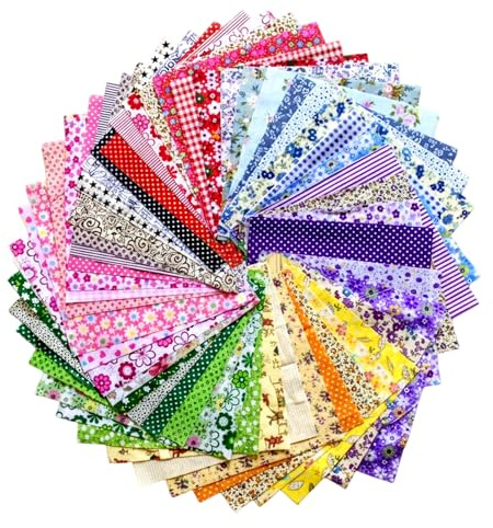 100 Pieces 10x10cm Fabric Squares for Sewing and Quilting, Assorted Patterns, Fabric Scraps for Beginners and Crafting Projects