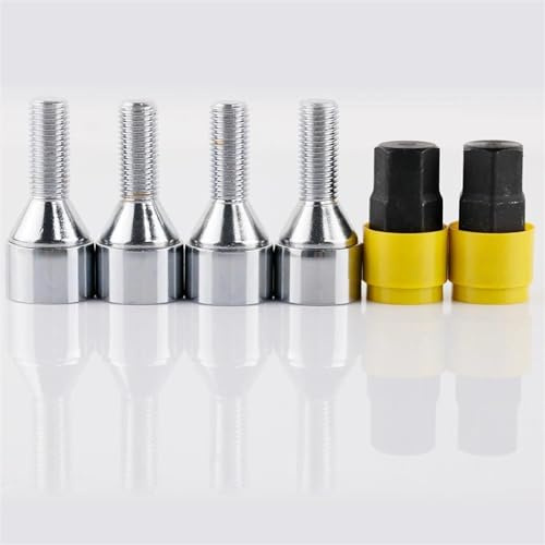 Radzierblenden-Clips M12*1,5 Stahlfelgen-Sicherungsbolzen mit 28 mm Schaft passend für 5er Modelle (1981–2010 2009–2001)