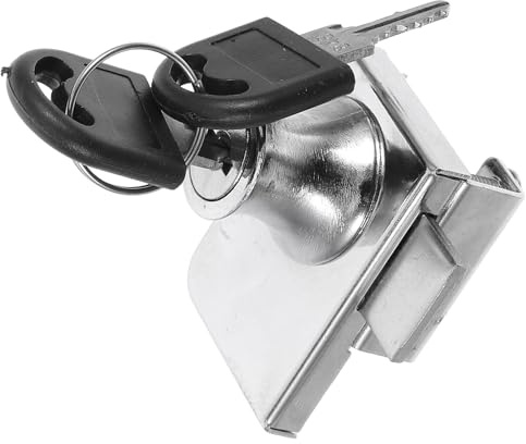 HYTROVE Serrure Antivol pour Porte Coulissante en Verre de Congélateur Coffre, Verrou en Acier Galvanisé sans Ouverture à Clé, pour Vitrines de Restaurants et Supermarchés
