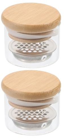 Lurrose Tasses à Manucure Bol en Verre Couvercle en Acier Inoxydable Lot de 2 Accessoire Pratique et Fiable pour Déco Ongles pour Soin des Ongles à Domicile