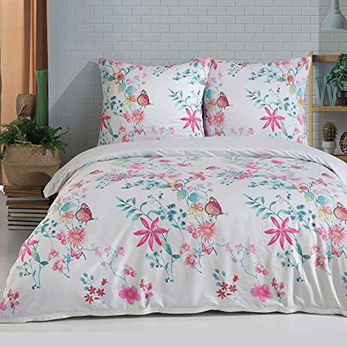 Buymax Bettwäsche 200x200 cm – Bettwäsche Set 3-teilig 200 x 200 cm, Renforcé 100% Baumwolle, Bettbezug mit 2 Kissenbezügen 80x80 cm, Oeko-TEX, Reißverschluss, weich und atmungsaktiv