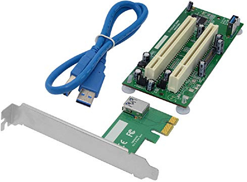 Jeirdus PCI Express to PCI Adapter Card - PCIe to 2 PCI Converter Adapter with Low Profile/Half-Height Bracket