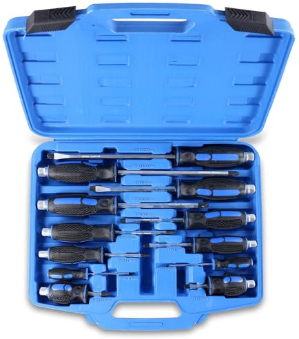 ENVA MADE FOR QUALITY Schraubendreher Set 12-tlg Schraubenzieher Satz mit Kreuzschlitz und
