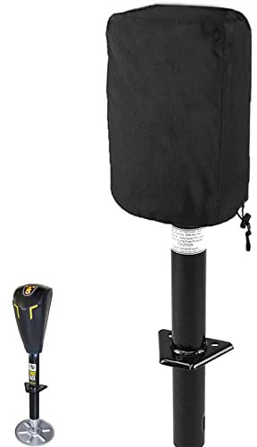 Coverify Electric Tongue Jack Cover, Heavy Duty 300D Oxford Fabric Waterproof, Universal Size (10''Lx5''Wx14 H), Black