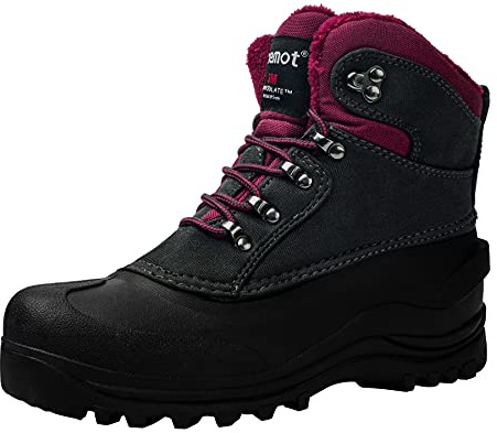 riemot Winterschuhe Damen Wasserdicht Winterstiefel Gefüttert Warme Schneestiefel Thermostiefel Rutschfest Winter Stiefel Outdoor Schuhe Violett EU 38