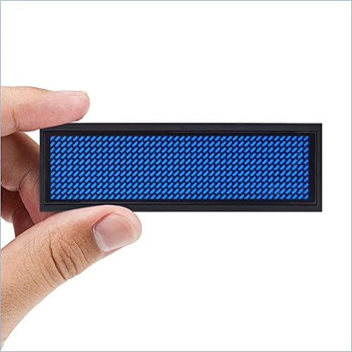 Jopwkuin LED-Schild, 240mAh Benutzerdefiniertes Namensschild mit großer Kapazität & 8 Modi Energieeffizient Programmierbar LED Display Message Tag LED Namensschild für Hotel(blue)