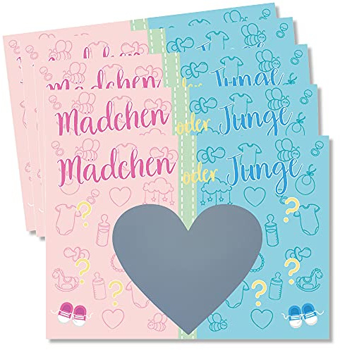 Caymar - Captured In Print Geschlecht verkünden - Mädchen oder Junge - Girl or Boy - Rubbelkarte Rubbellos Schwangerschaft Baby Geschlecht Überraschung Gender Herz Reveal (Mädchen)