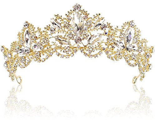 Tiara Cristal pour Femme, Peigne pour Couronne De Mariée Proms De Mariag Diadème de Reine et Princesse en Strass, Accessoires