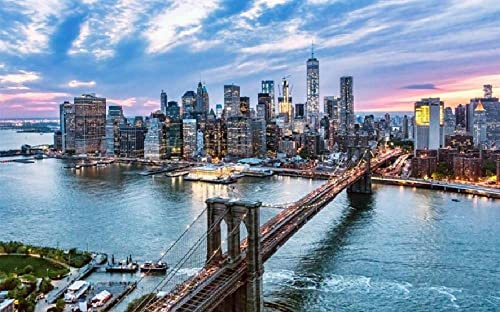 Abend Sonnenuntergang Manhattan Skyline New York Color Talk Malen Nach Zahlen Diy Einzigartiges Leinwand Ölgemälde Kit Digitale Malerei