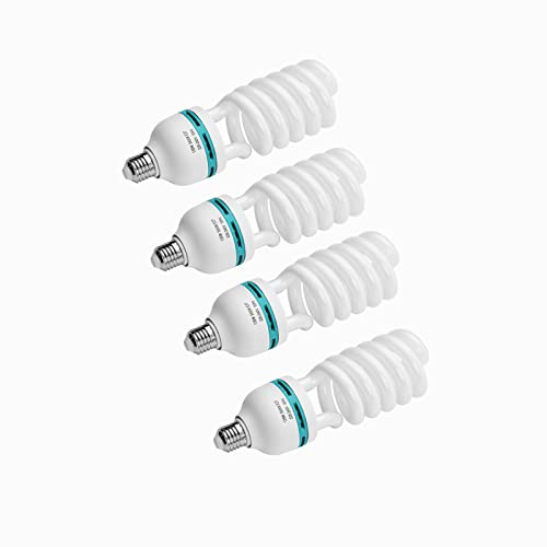 Andoer 4 x LED Bombilla 5500k E27, Luz diurna CRI90 Bombilla de ahorro de energía para Fotografía, Softbox, Estudio Fotográfico