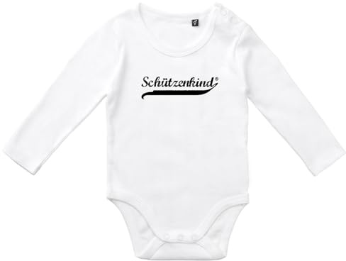 Hellweg Druckerei Strampler Schützenkind Vintage Geschenk Jungen und Mädchen Body White Größe 62 Bio Baumwolle Fairtrade Schützenkind Vintage Geschenkidee