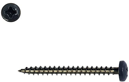 Holzschrauben 4x16 mm RAL 7016 Anthrazitgrau Zylinderkopf Pz2 Edelstahl A2 pro 200