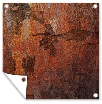 MuchoWow Outdoor-Poster Poster Wanddeko draußen Deko Garten Gartenposter 50x50 cm Retro - Rost - Eisen