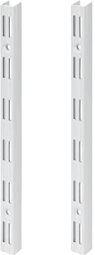 siwitec Wandschienen zweireihig in Weiss für Regalsysteme, 1000 x 50 mm Wandschienen im 2er-Set
