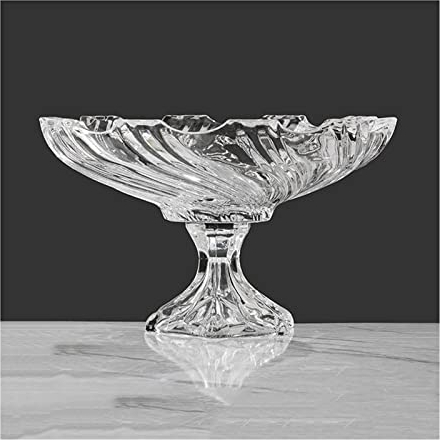 Coupe à fruits décorative en cristal Plateau de fruits en verre épaissi simple plateau de rangement de bonbon moderne Assiette de fruits en céramique (Size : Medium)