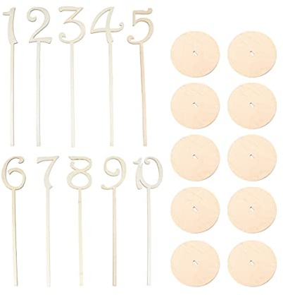 SAFIGLE 10 StüCk Holz Tischkartenhalter Mit Halter FüR Tischnummern 1-10 - Ideal FüR Hochzeiten Und Geburtstagsfeiern