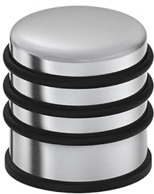 Sellon24® Türstopper Edelstahl hoch 7,1x7,3cm (BxH) Freistehend Massiv – 1,1 KG – Boden Türhalter rutschfest dank Gummiring ODWN (1 Stück)