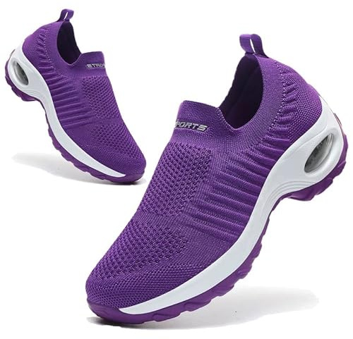Chaussure Femme Sneakers Chaussures Orthopediques Legere sans Lacets Tennis Confort Outdoor de Jogging Sport Fitness Gym Athlétique Respirante Air Course