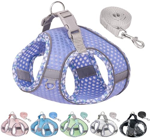 JOYPAWS Tiny Dog Harness, All Weather Diamond Mesh, Reflective Stripes, No Pull Step in Lightweight Vest Harness for Puppy, Small Dogs and Cats Lavender XXXS | No Pull Step in Lightweight Vest Harness for Puppy, Small Dogs and Cats Lavender XXXS