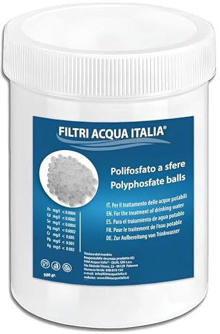 Polifosfati a Sfere 500 gr. Ricarica per Filtri Anticalcare Lavatrice, Dosatori ecc.