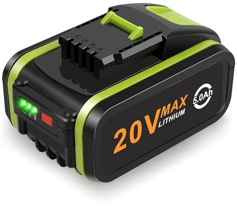20V 5.0Ah Battery for Worx, Li-ion Replacement Battery for Worx 20V WA3551, WA3551.1 WA3553 WA3553.2 WA3641 WG629E WG546E WU268 WX166.4 Compatible with Worx 20V Cordless Power Tools